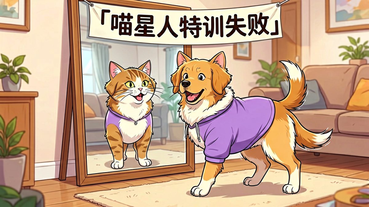 狗狗扮猫咪特训失败现场