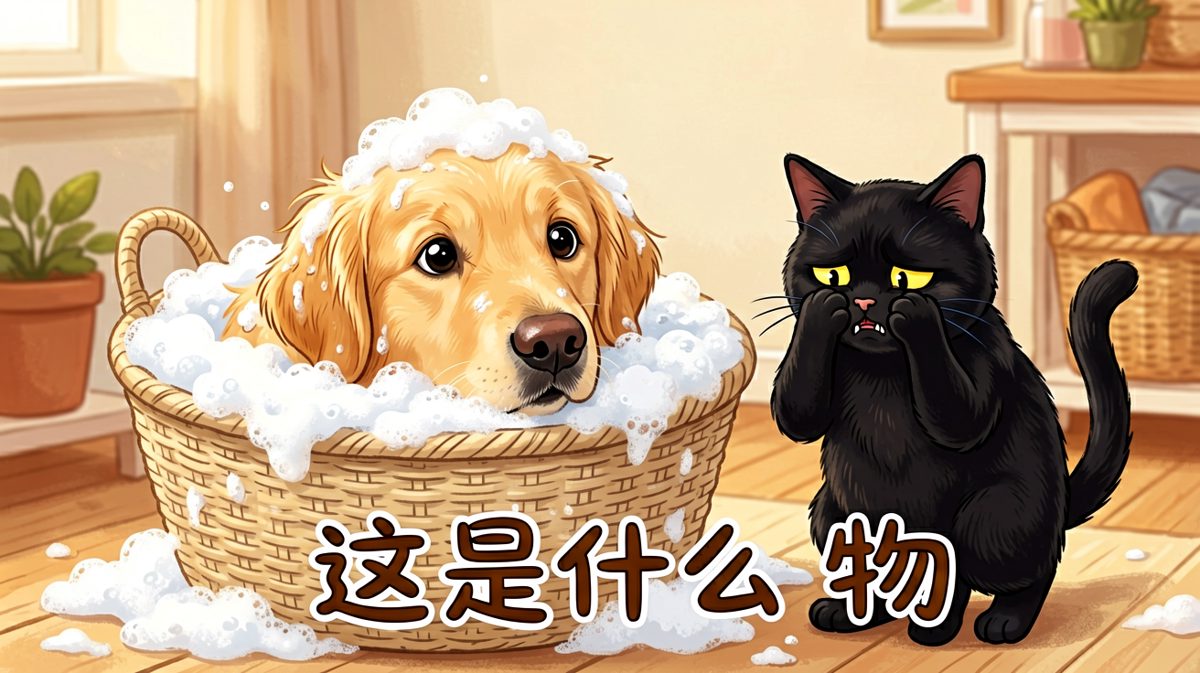 金毛：我只是想洗个泡泡浴，但好像洗过了头