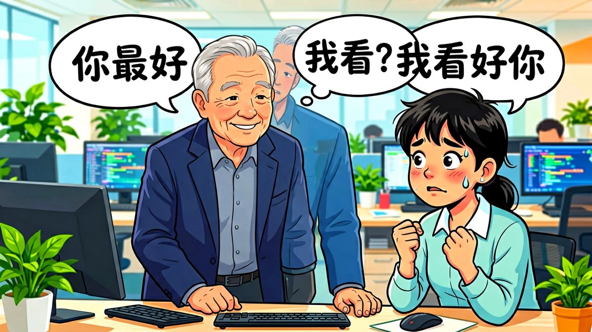 老板：我看好你。翻译：你最好背锅。