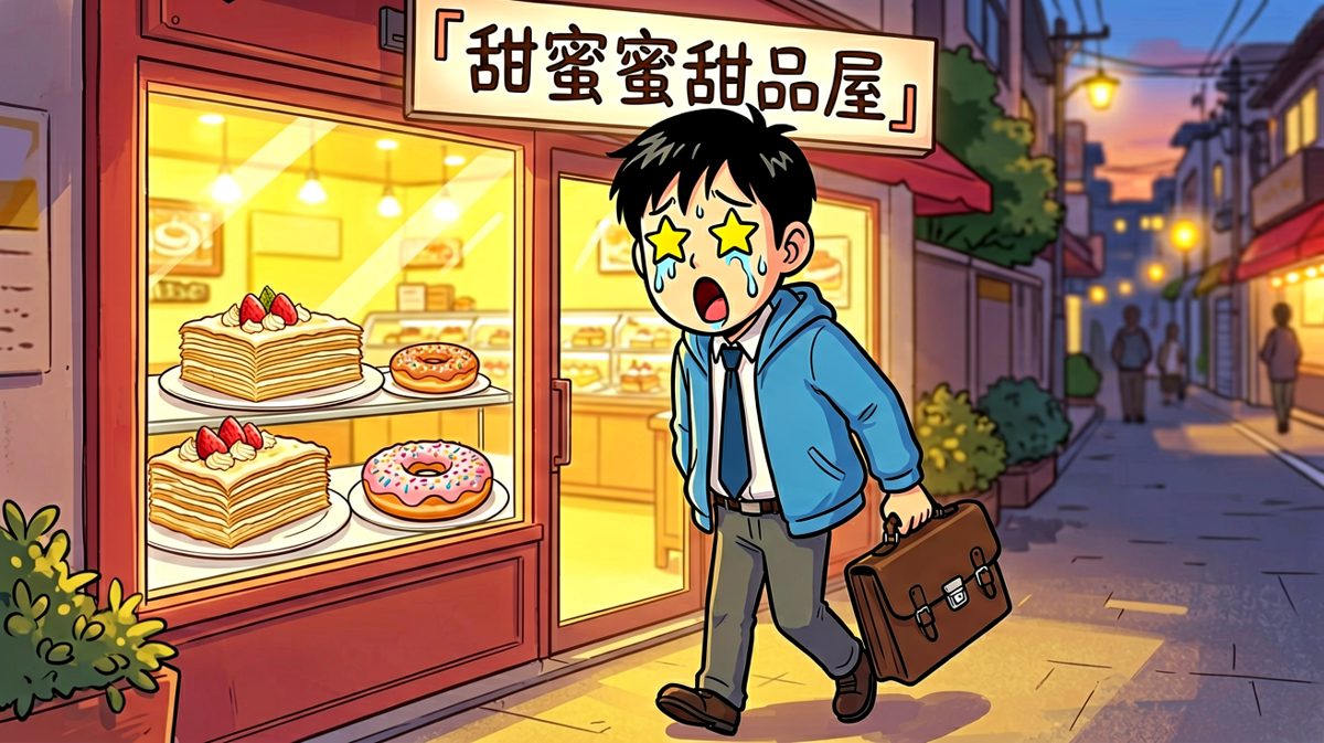 第二格：下班路过甜品店，意志力开始动摇