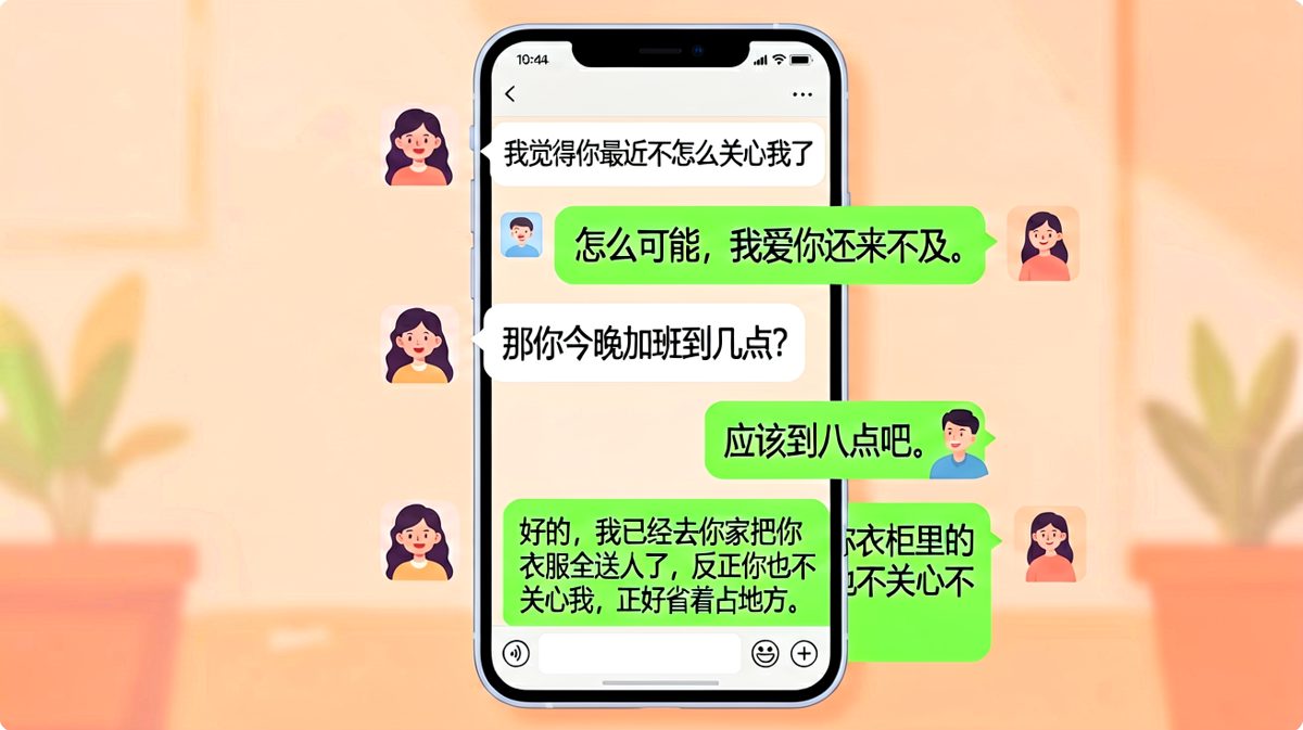 女生反杀：你说我不关心你，所以我帮你清空衣柜