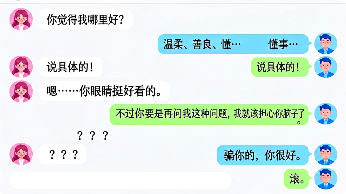 送命题的终极答案——先夸后贬再圆回来的标准操作