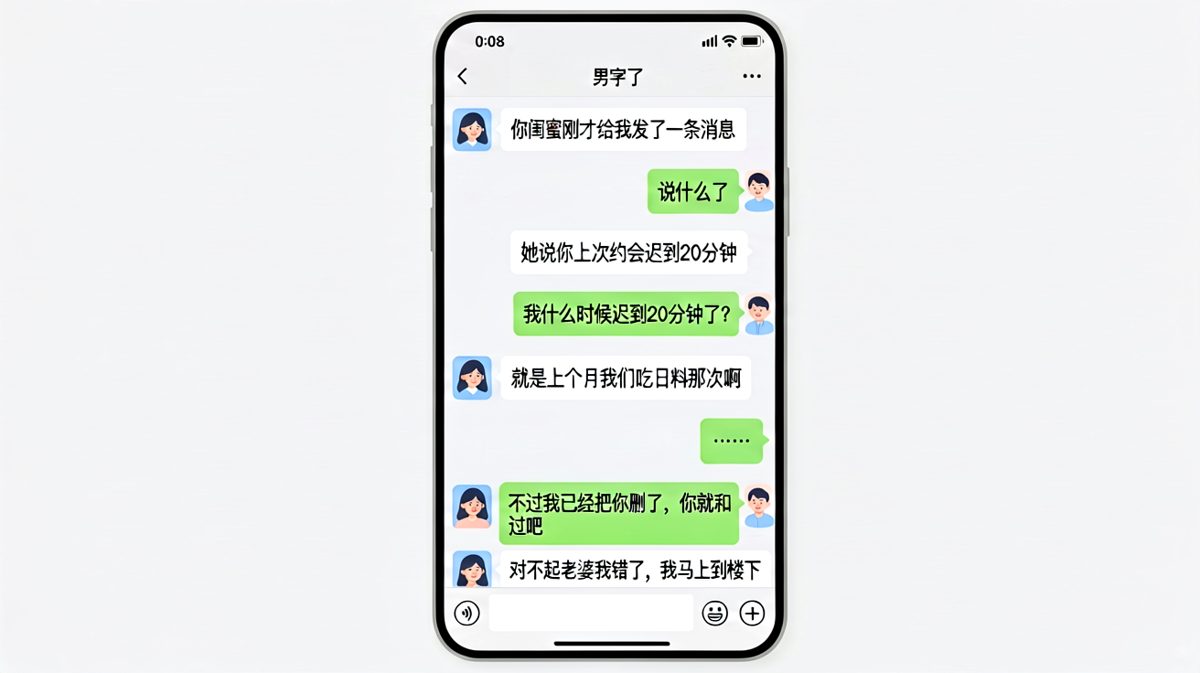 女生搬出闺蜜来'告状'，男生百口莫辩，最后只能疯狂认错。