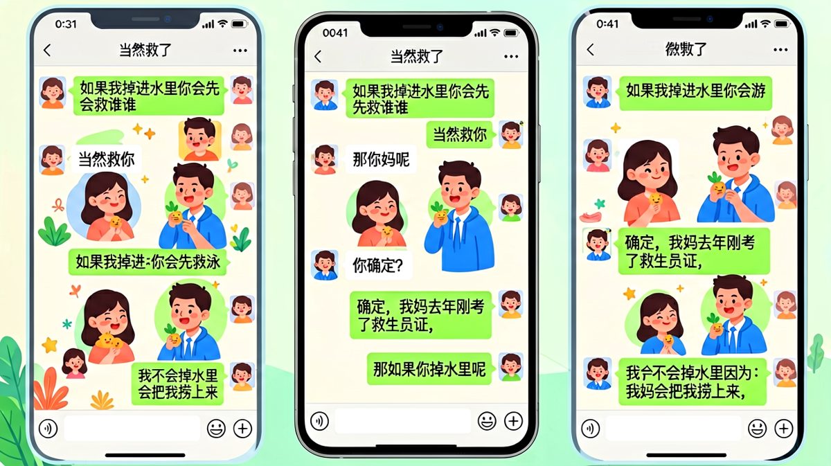 经典送命题来了，男生靠亲妈的救生员证完美脱困。