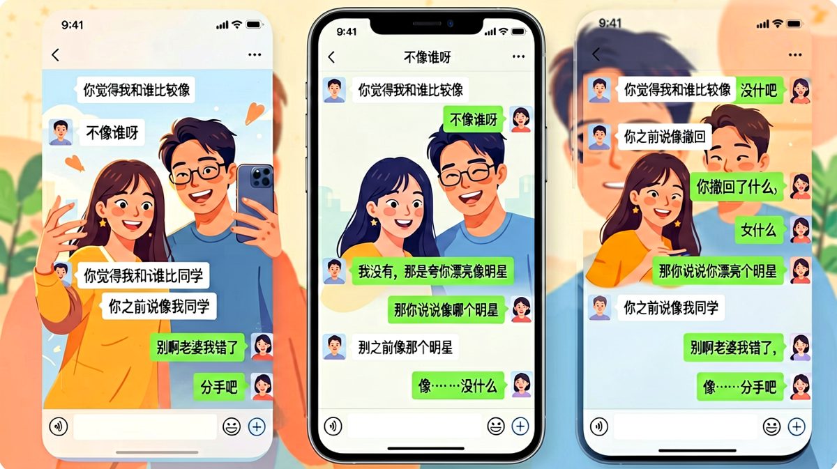 男生被问到像哪个明星，脑抽答不上来，惹得女生直接提分手。