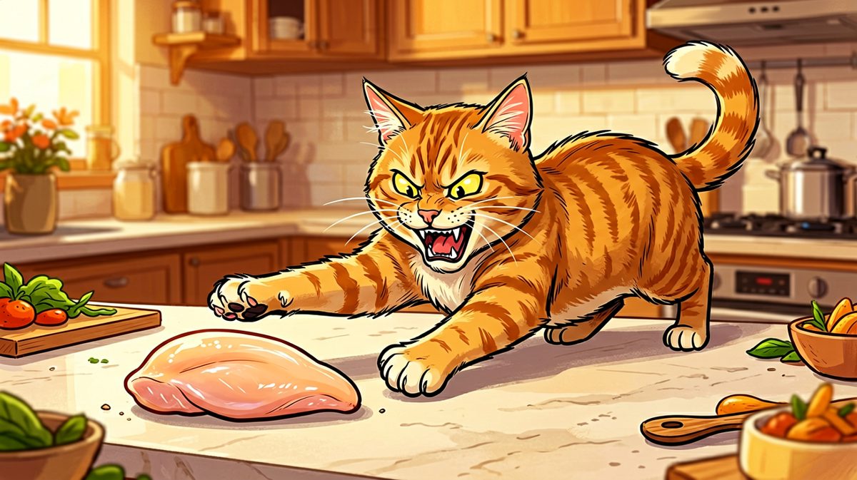 橘猫：再努力一下就能吃到了！