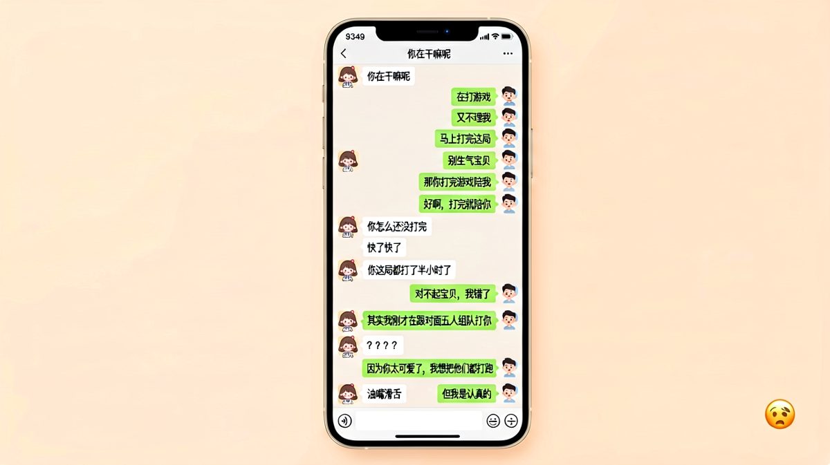 男生打游戏不理会女生，最后反转说在'打跑'追求她的人