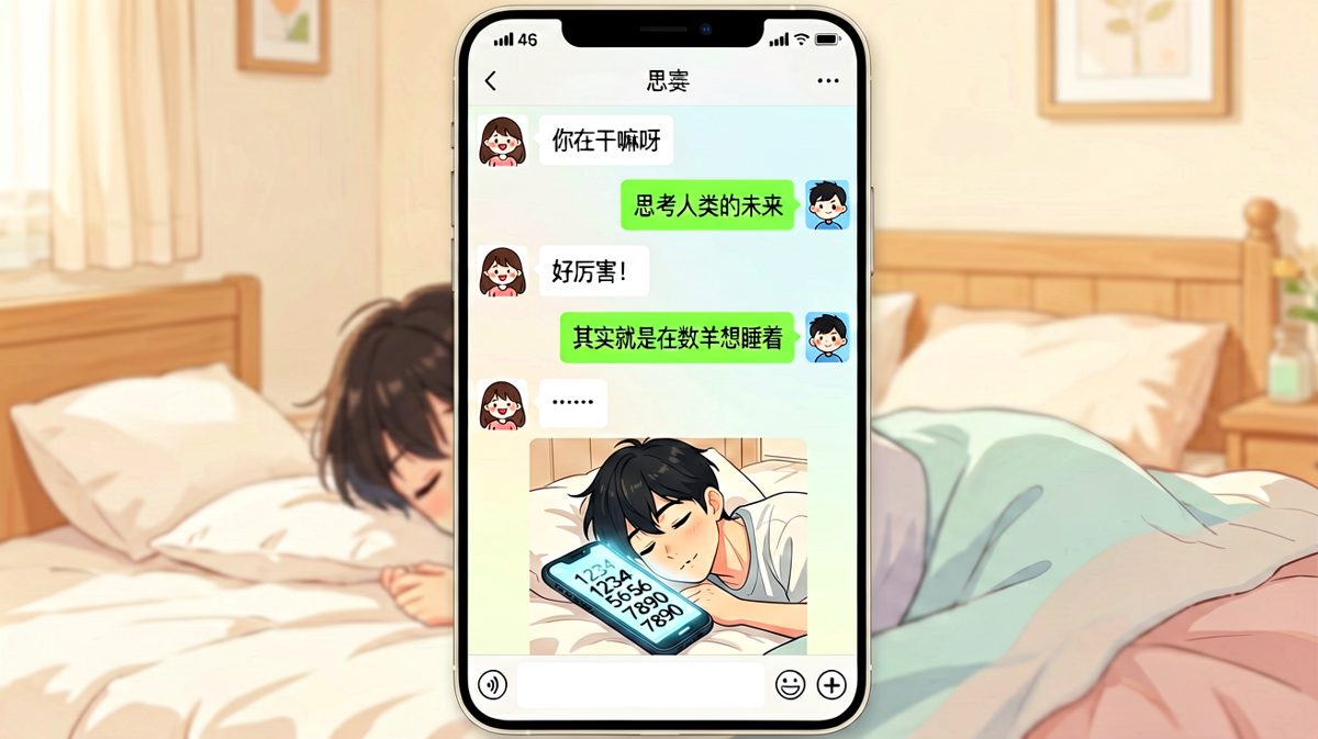 男生用'思考人类未来'敷衍，结果暴露自己在数羊数到八千只。