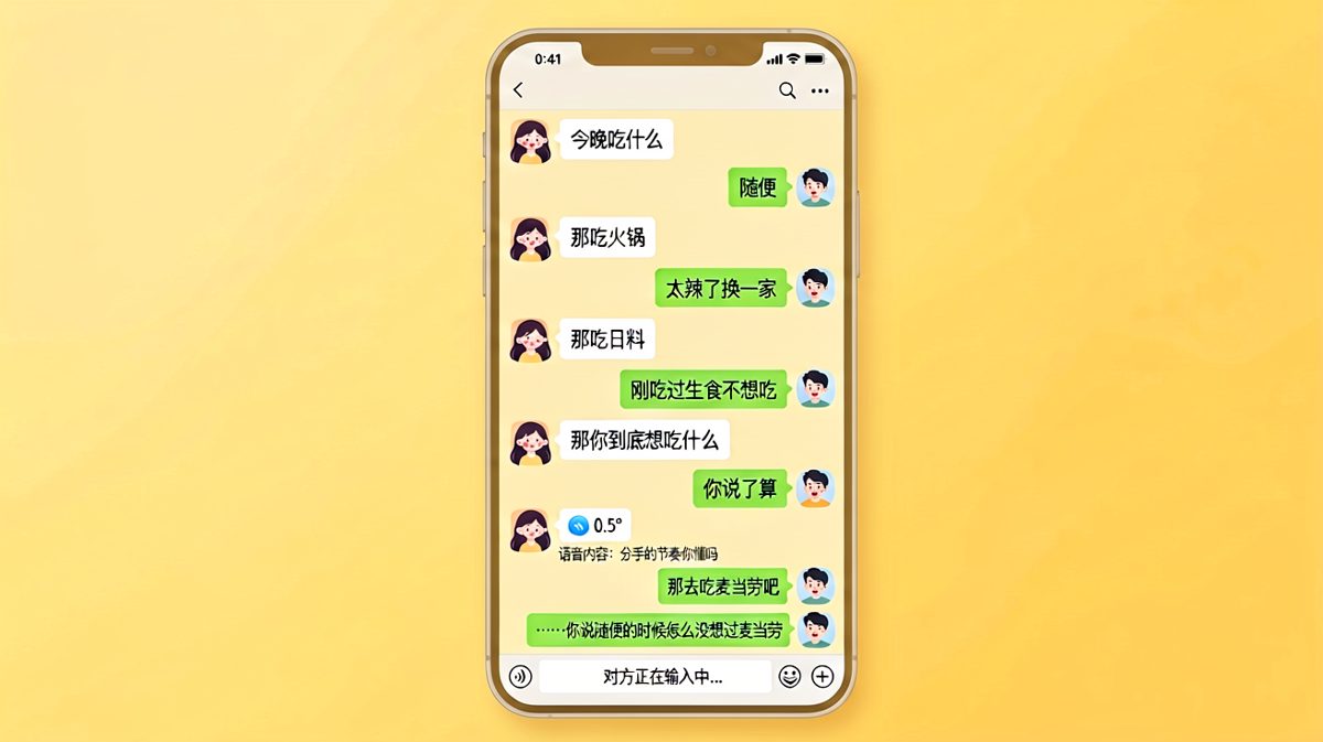 随便两个字背后的生死局，男生最终用麦当劳救场