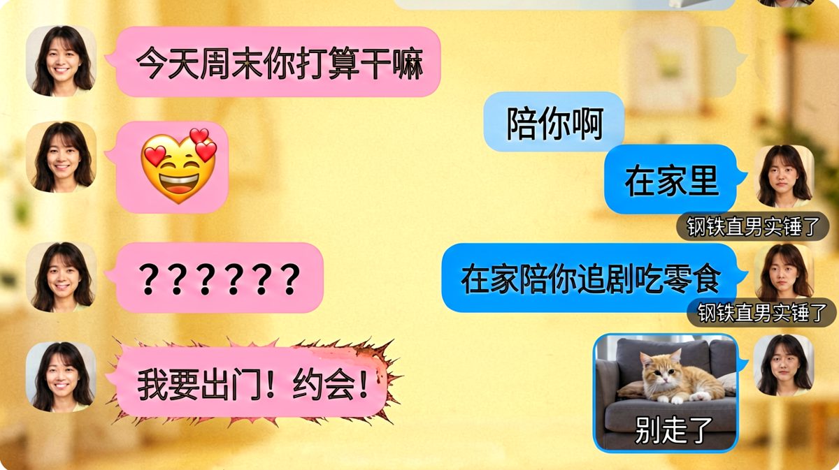 男友嘴里的约会就是家里沙发+追剧，女友当场气炸