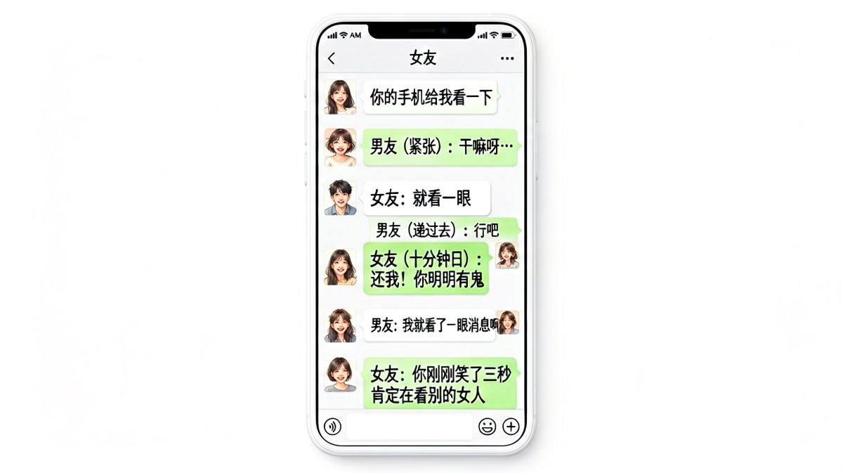 女友要手机却反咬一口说男友心虚，反转让人哭笑不得