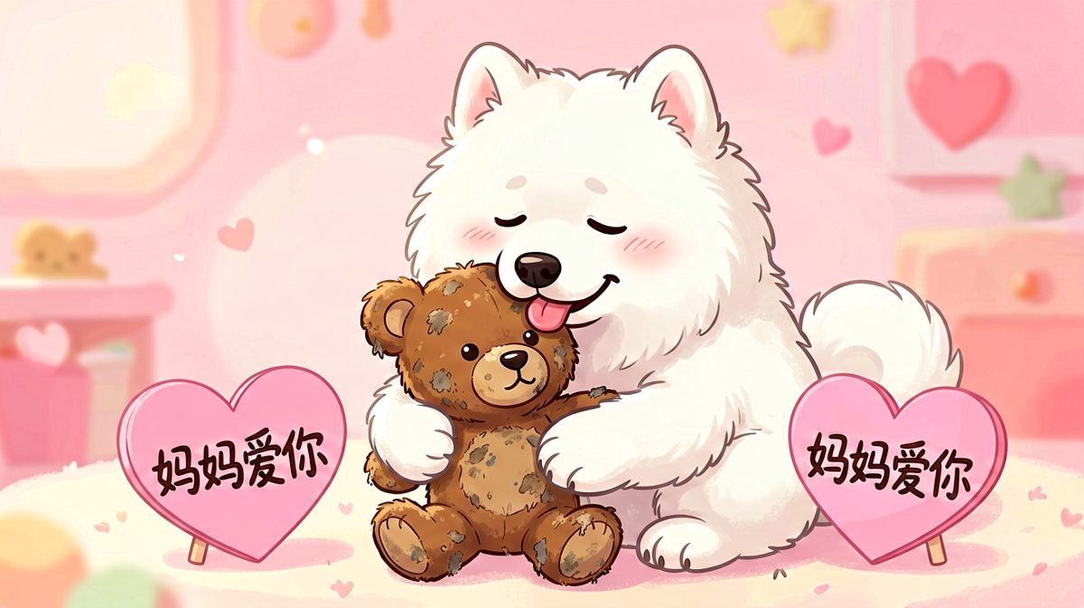 当狗狗开始把玩具熊当亲生孩子带，铲屎官就成了保姆。