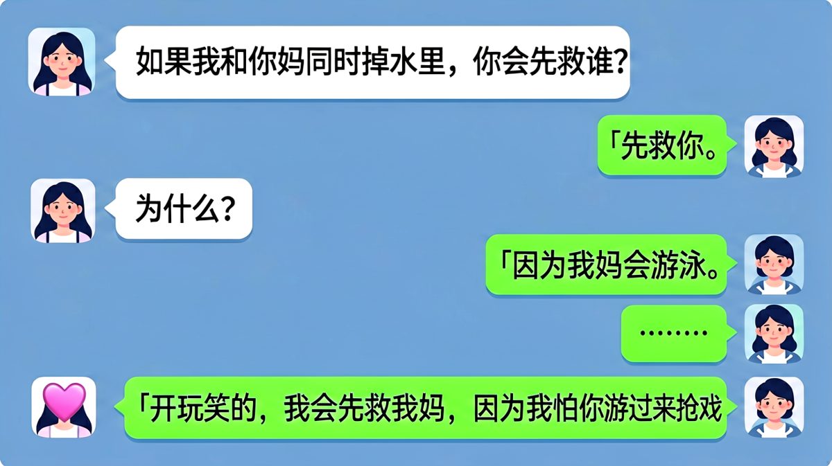 送命题被直男用自黑成功解围