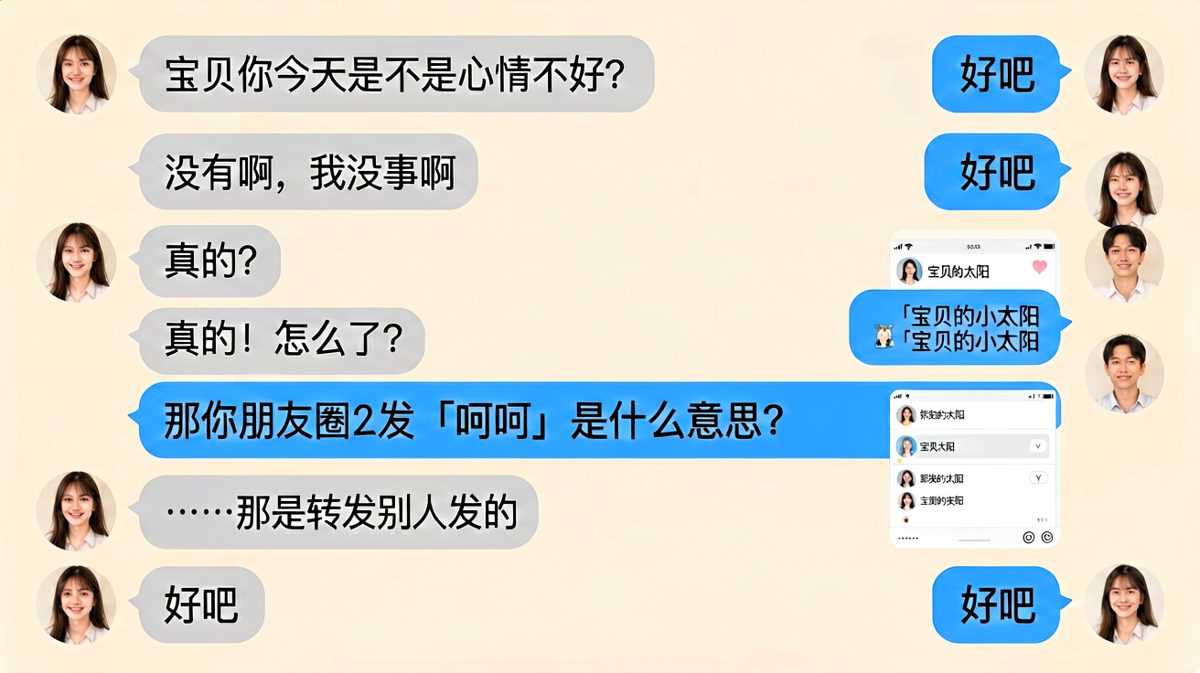 「呵呵」不是转发，是你自己发的