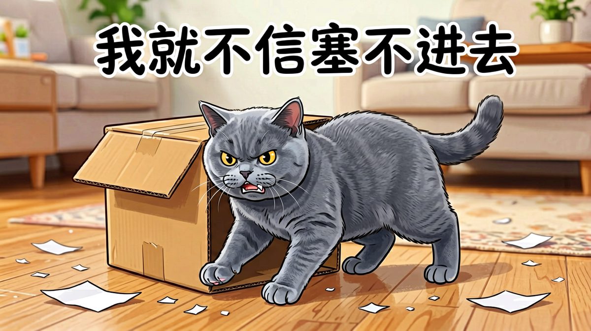 猫咪对纸箱尺寸的认知似乎有些偏差