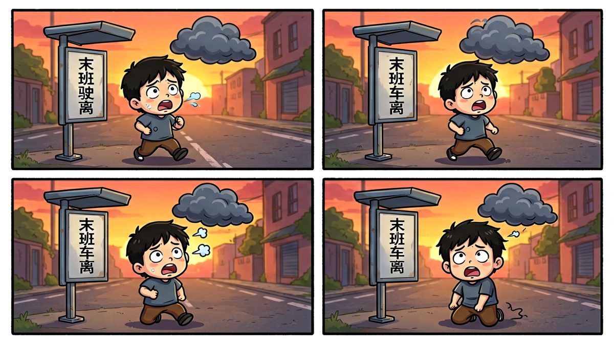 小哥崩溃了——末班车已经走了！