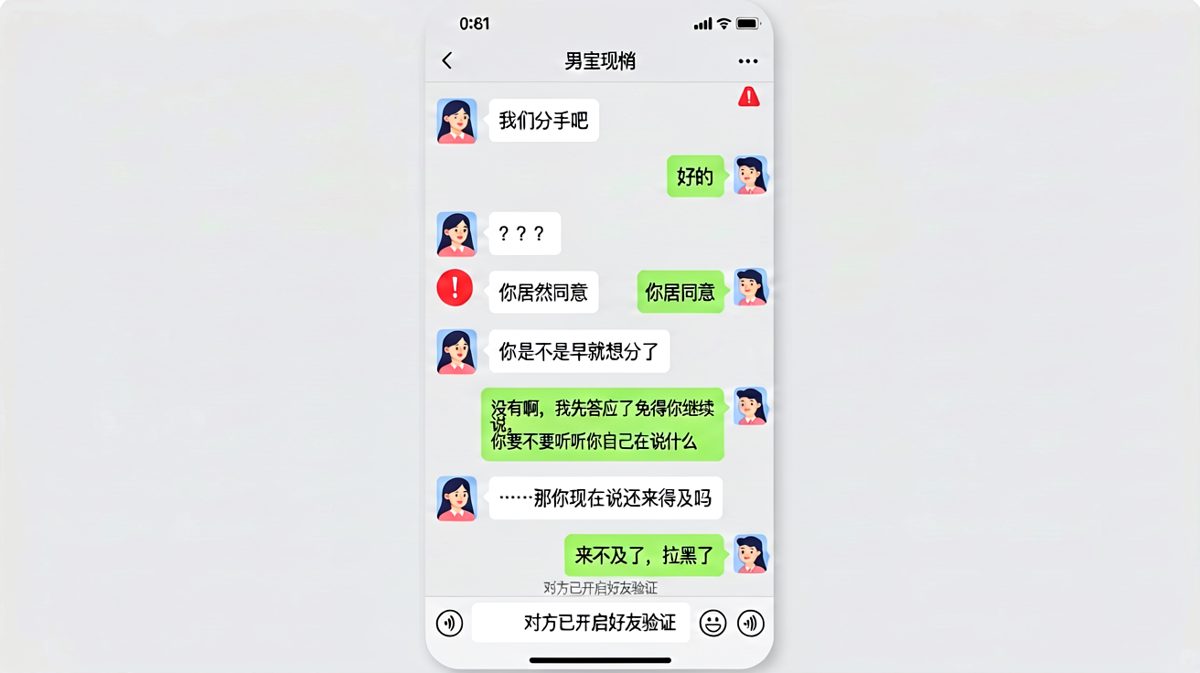 当女生用分手威胁时男生选择直接执行