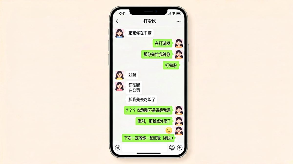 '等你'的真正含义就是等你吃完饭再等