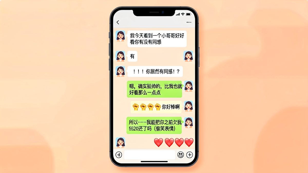 夸别人帅哥是为了顺手讨债