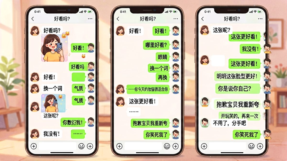 夸女朋友永远没有标准答案，但套路可以不断重来。