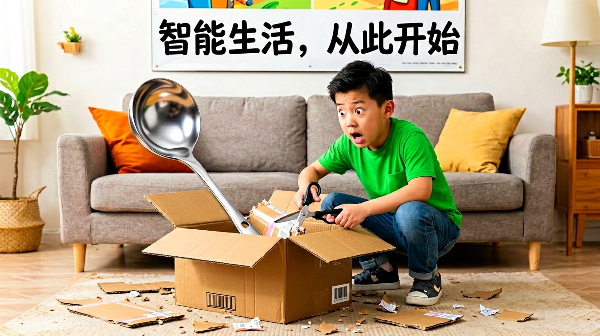 拆开后发现竟是一把超大汤勺，傻眼了