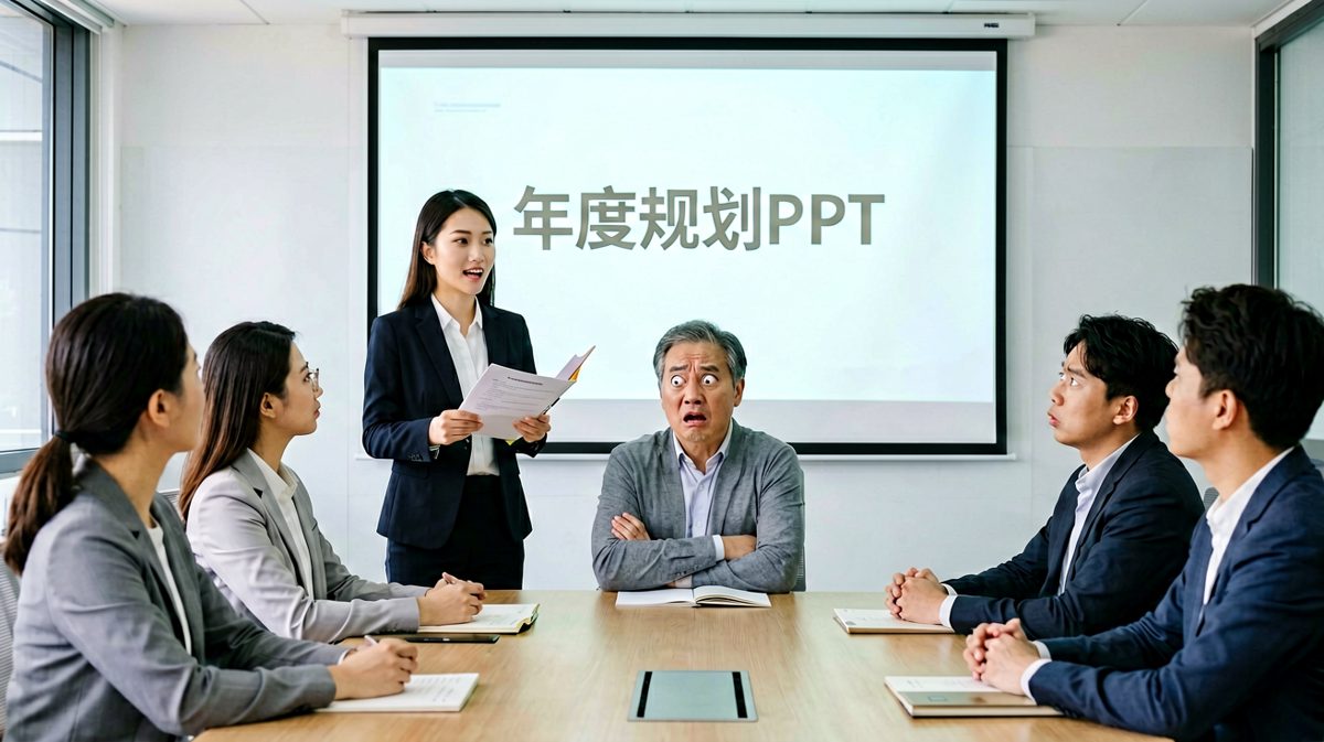 员工开口就是明年业绩翻三倍的目标，老板本想打断，听完数据直接起立鼓掌