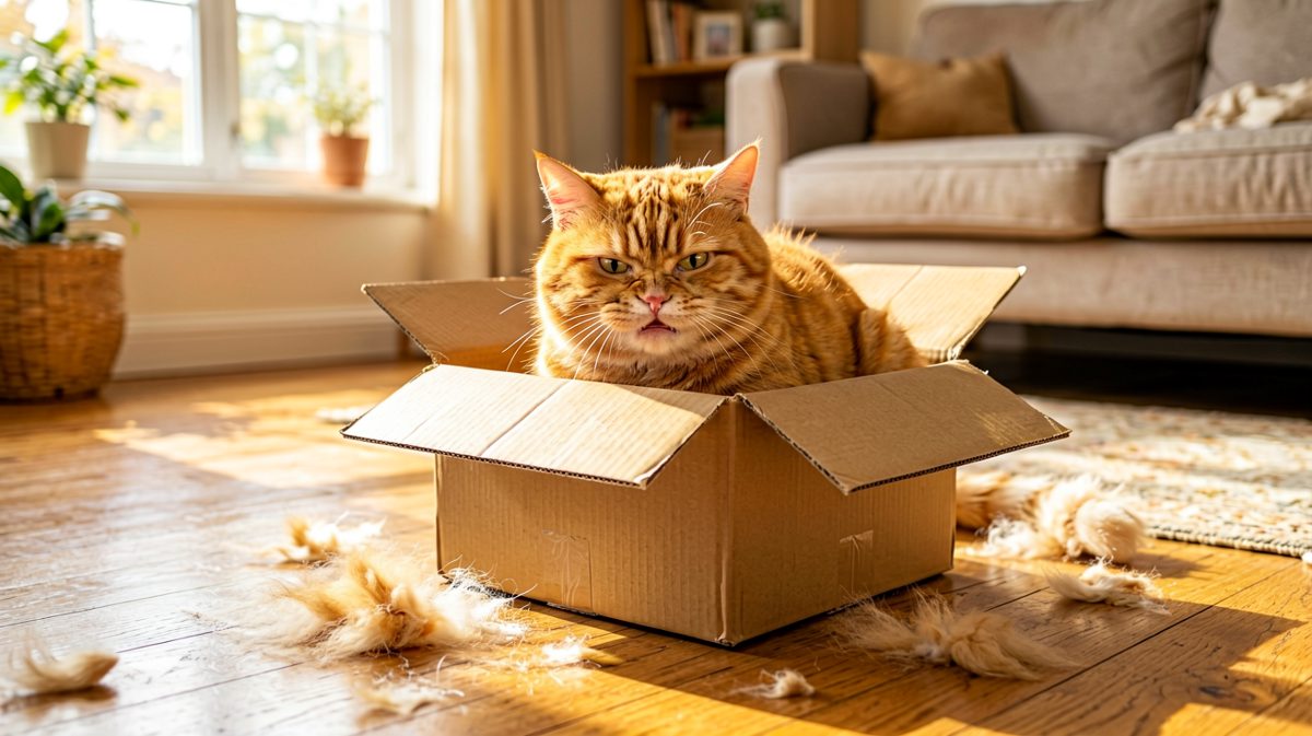 猫：只要我够努力，盒子就是我的家！