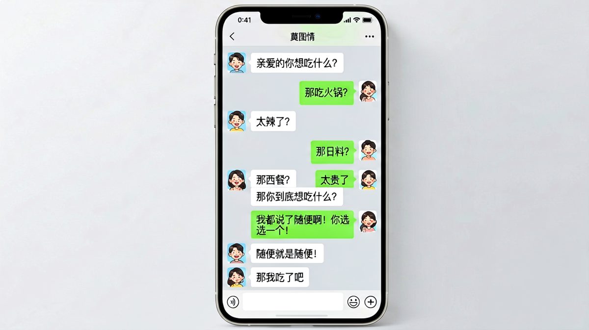 男生被问穿后放弃挣扎，直接表示要替她吃饭。