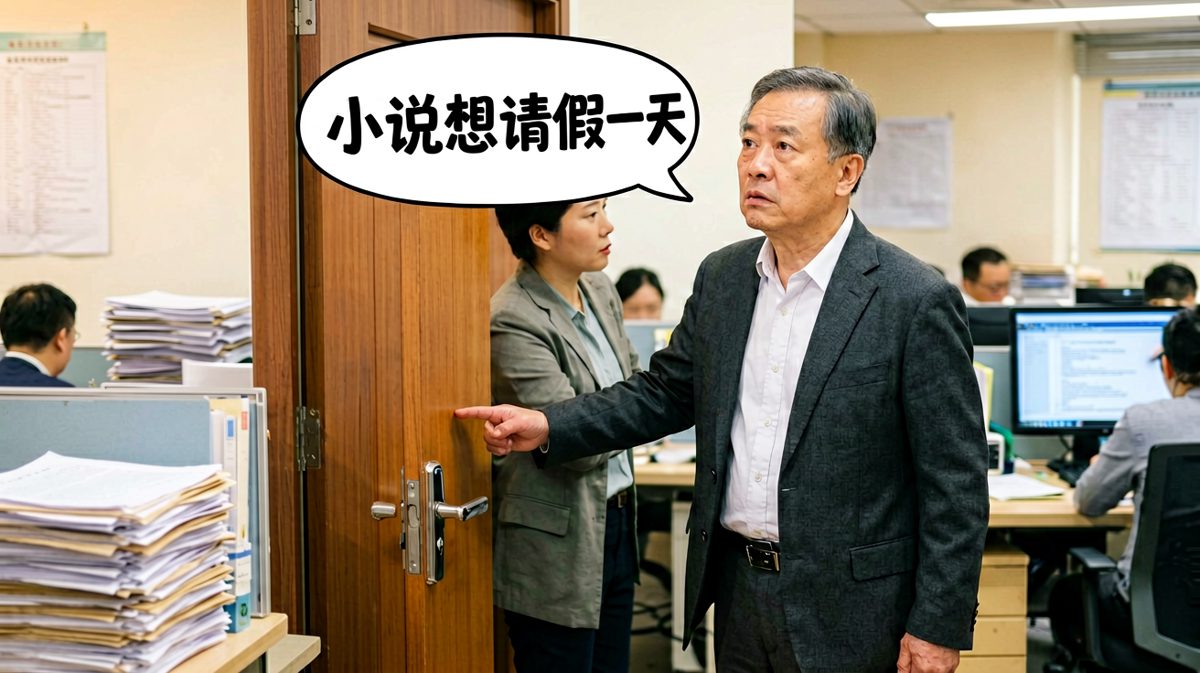 老板大手一挥：「准了！」员工惊喜道谢，老板补一句：「我刚好也想请假，咱们一起请，省一份审批流程。」