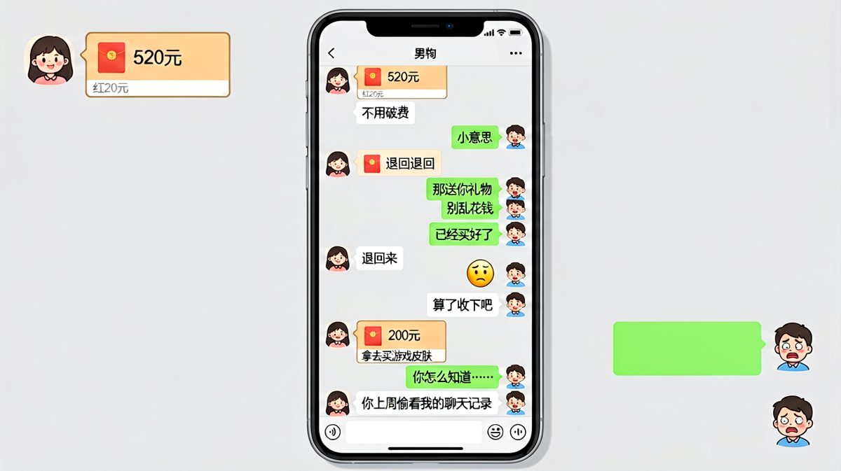 情侣之间的红包往来，本质是一场斗智斗勇的心理战。
