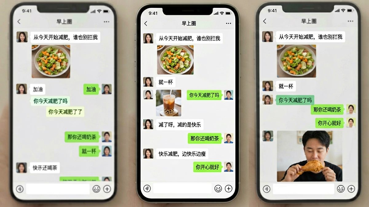 快乐减肥法，主打一个自我欺骗。