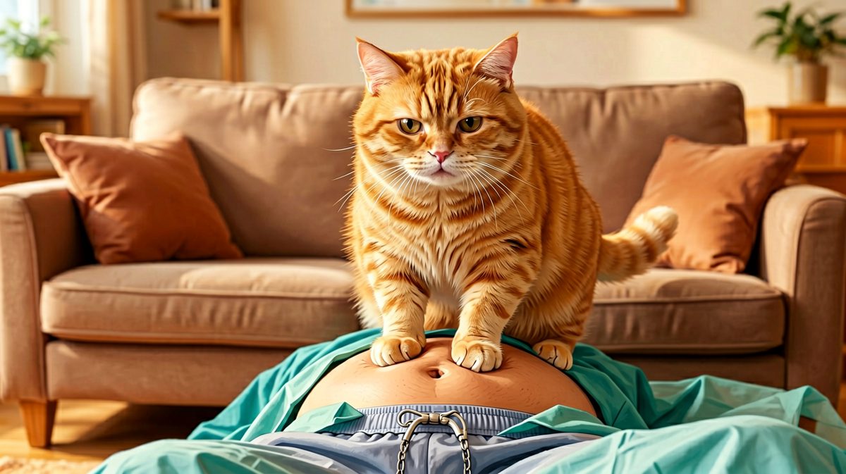 猫咪：别动，你心跳有点乱，我给你顺顺。