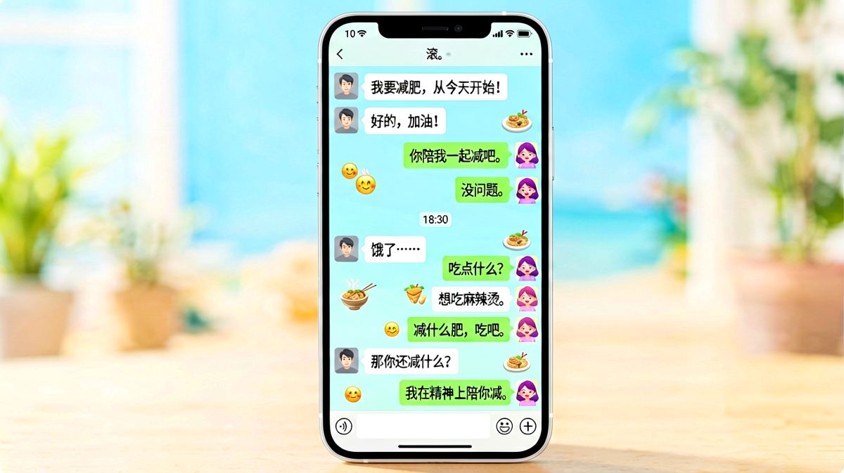 嘴上说减肥，身体很诚实，男生用"精神减肥"蒙混过关——