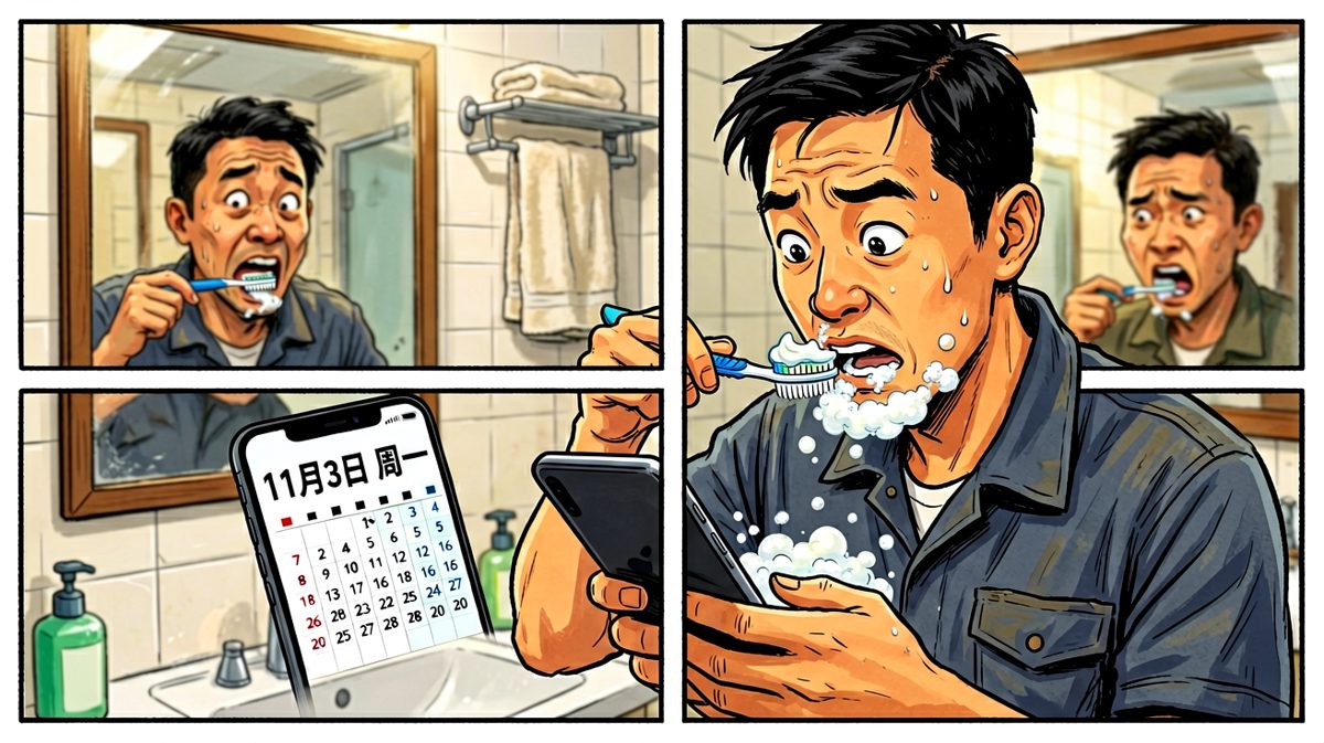 看一眼日历，发现今天是周一，瞬间石化
