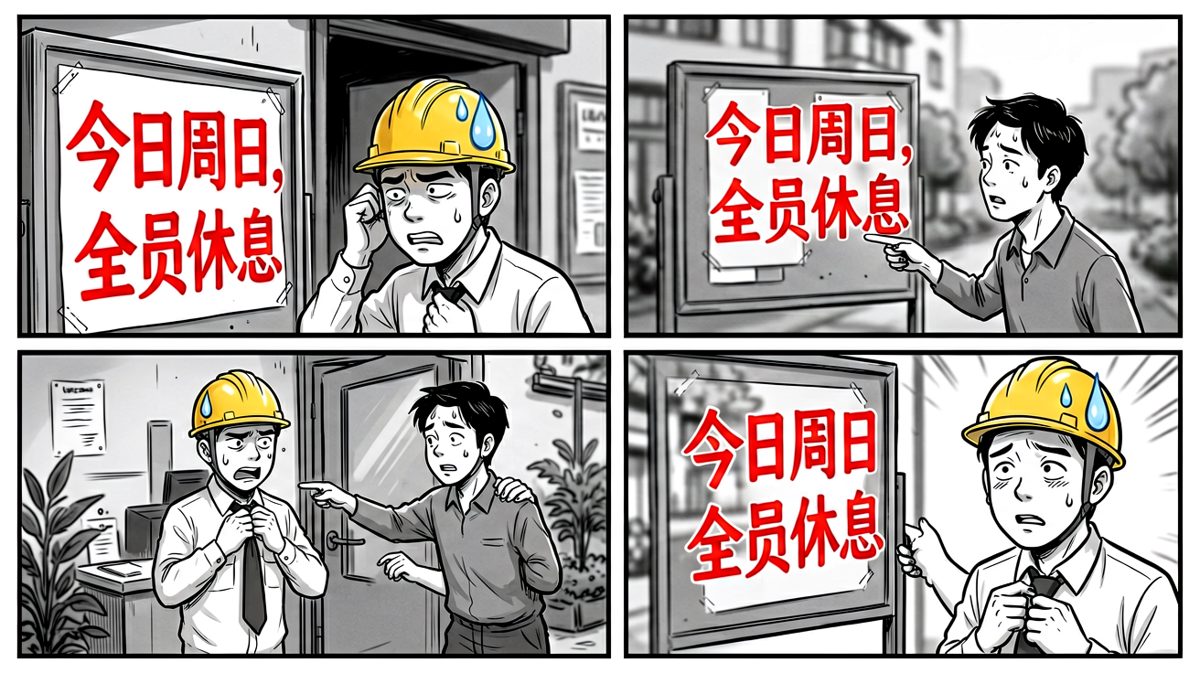 到了公司才发现——今天是周日