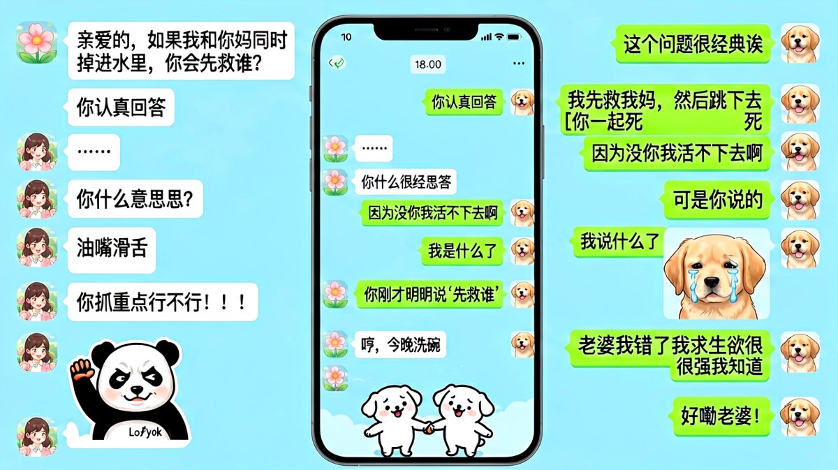 送命题变情话，直男的求生欲就是这么秀