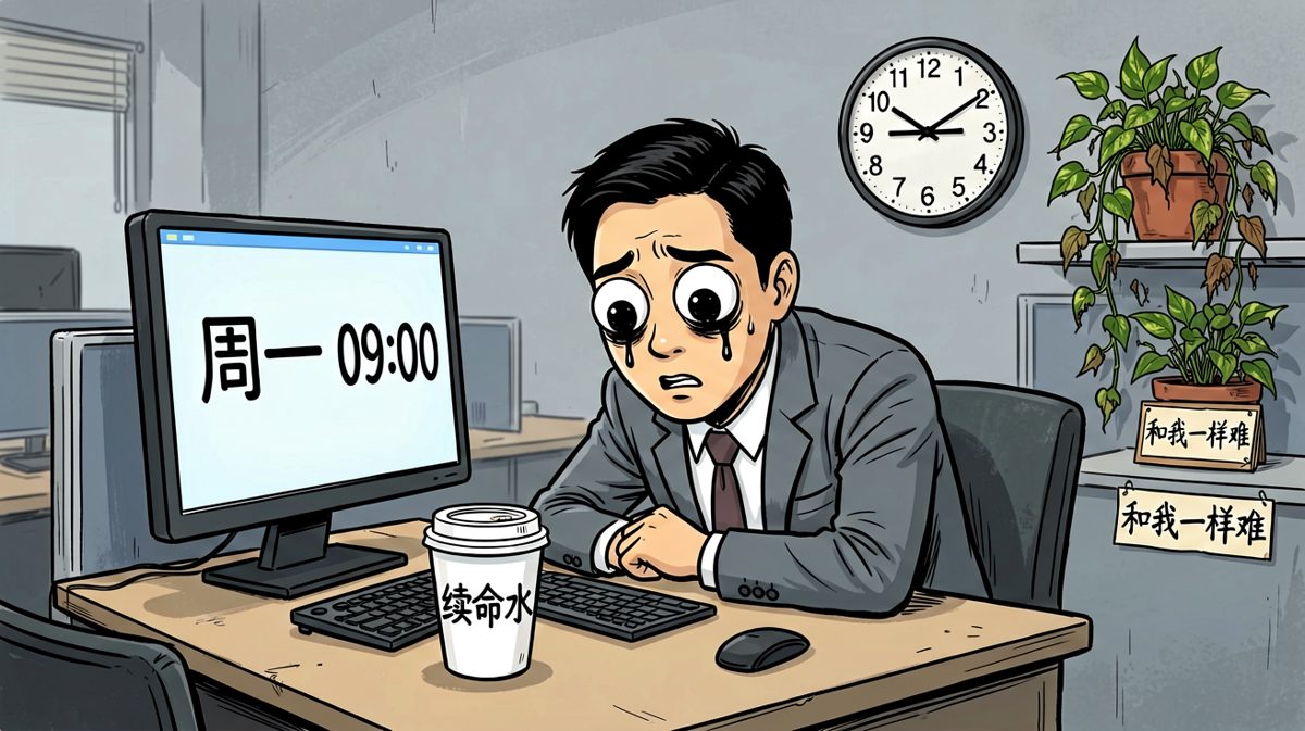 周一早上的我，灵魂还在床上，身体已到公司