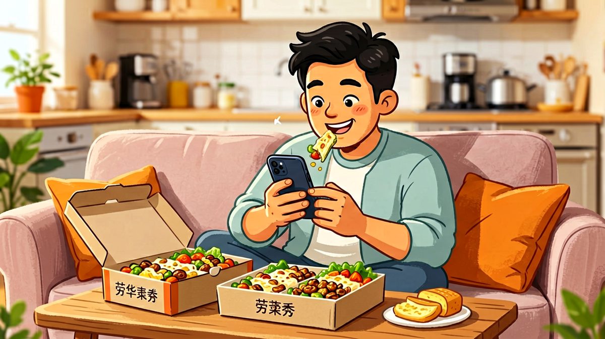 第4格：其实……外卖也很好吃嘛！