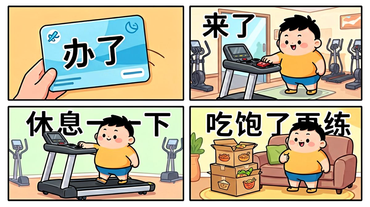 健身卡从办到废的距离，只差一顿夜宵