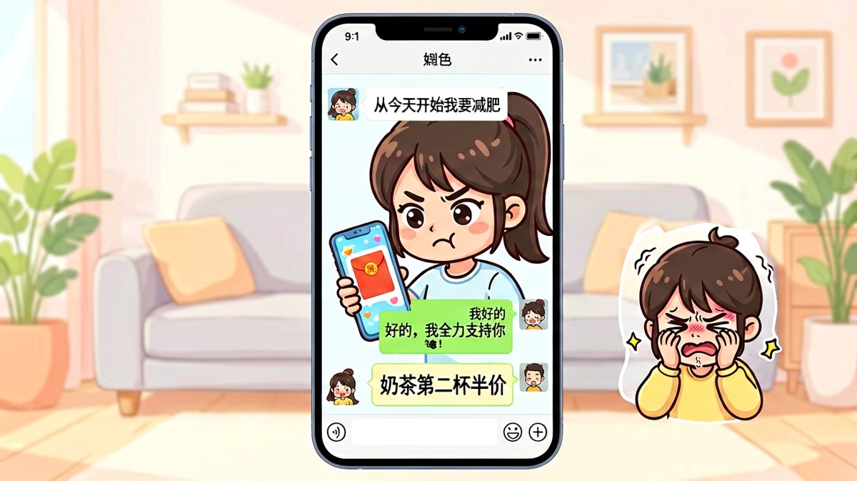 女生说要减肥，男生的'全力支持'是发奶茶红包