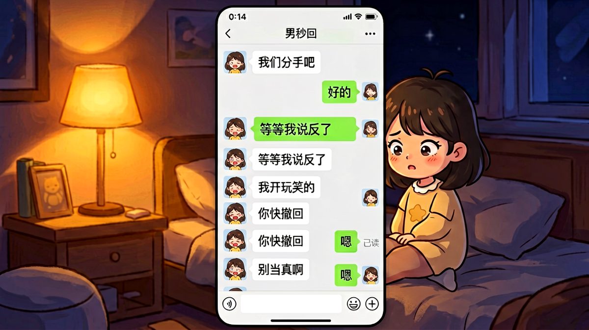 用分手试探男友，结果被冷静反向操作