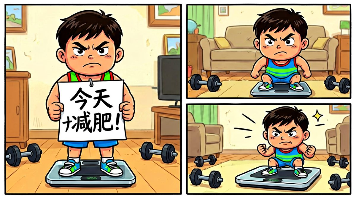 主角信誓旦旦立下减肥Flag