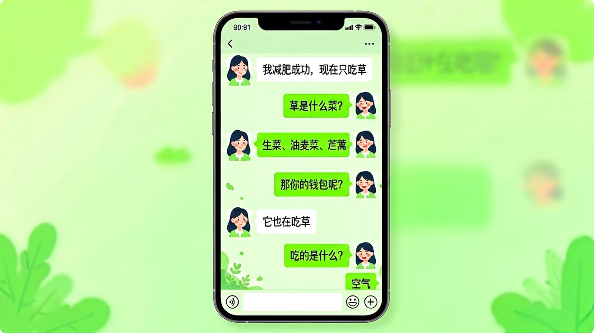 减肥的尽头是吃草，而钱包的尽头是吃土。