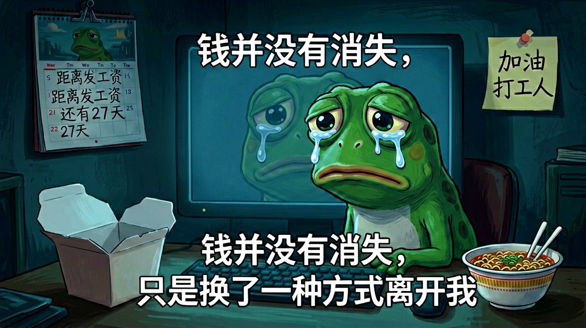 工资到账的瞬间，也就是它离开的瞬间