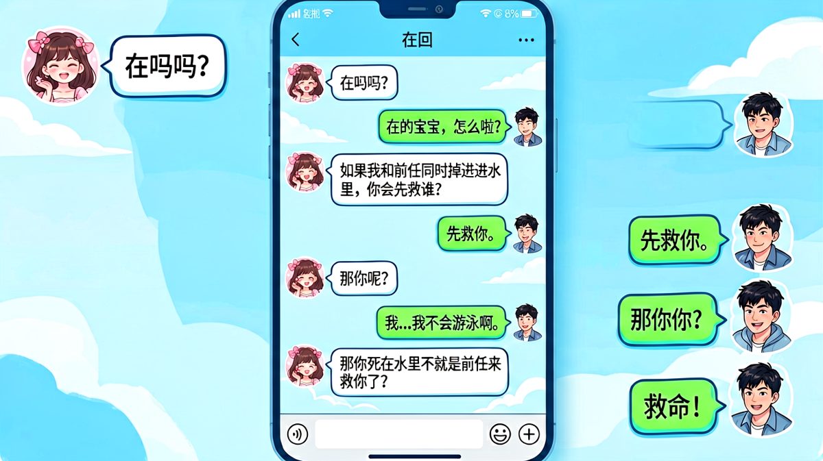 前任落水送命题，男生直接把自己送走