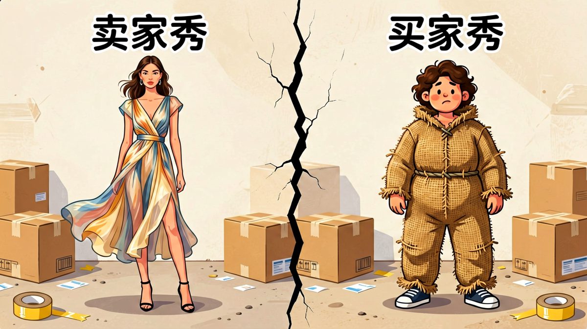 网购买前 VS 到货之后，这就是传说中的诈骗式购物