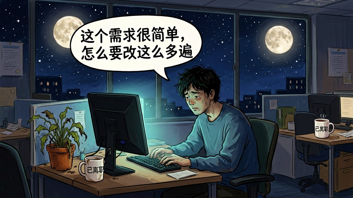 凌晨两点的公司，只有我和我的deadline互相陪伴
