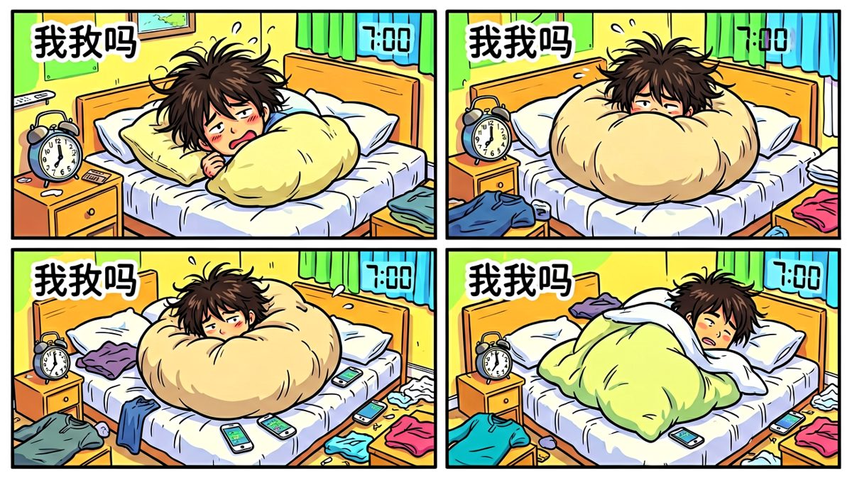 闹钟响了，但被子封印了我。