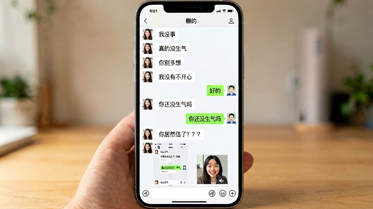 女生连发四条没生气，男生信了，结果被截图抓包翻车现场