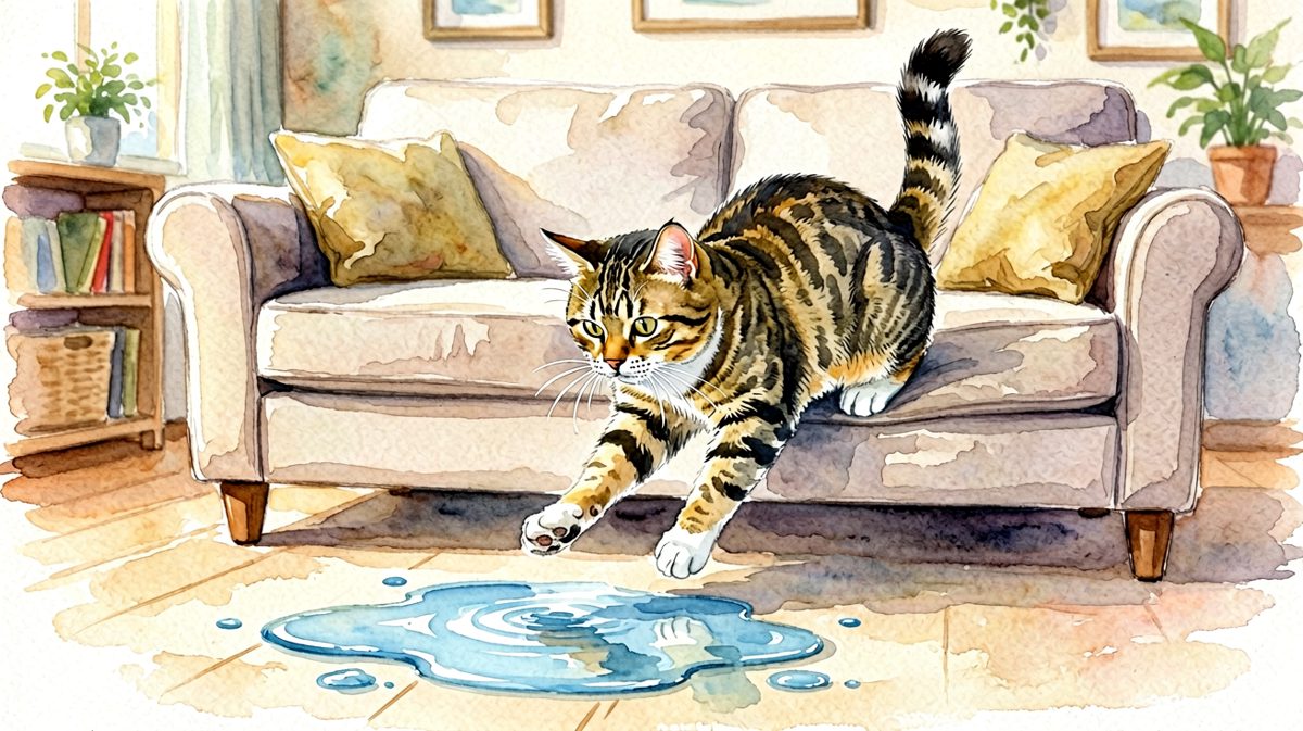 狸花猫：这盆水自己倒的，跟我没关系。